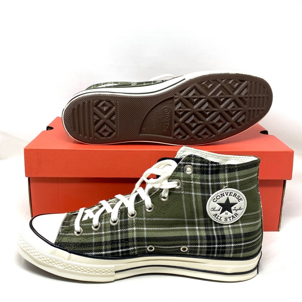 Converse Chuck 70 Shoes High Top Men’s Canvas Khaki Black Sneakers Size A03915C - Picture 7 of 10